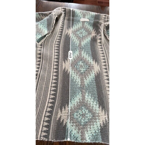 Dreamers Open Front Cardigan Sweater Women’s Medium/ Large Tribal Print Aqua - Picture 10 of 16